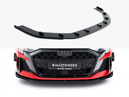 Maxton Design Street PRO Front Splitter + Flaps Audi RS3 Sedan 8Y Facelift - AURS38YFSCNC-FD1B+FSF1G - Image 1