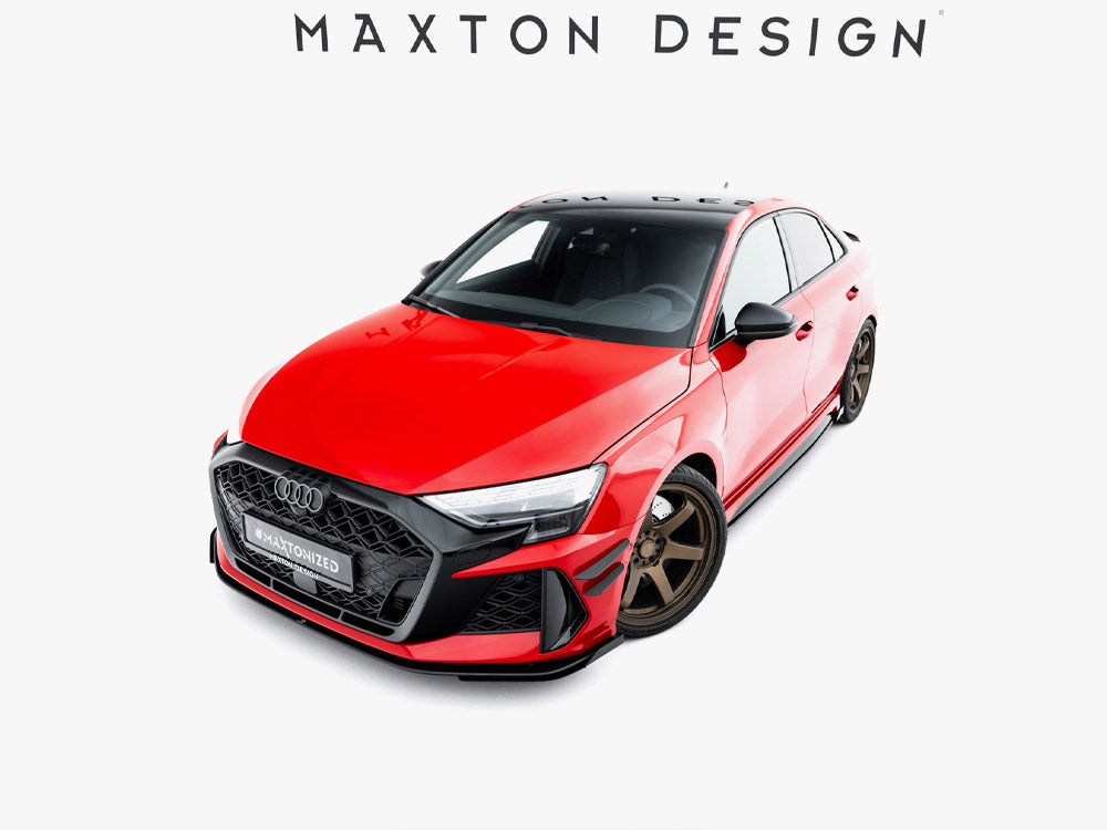 Maxton Design Street PRO Front Splitter + Flaps Audi RS3 Sedan 8Y Facelift - AURS38YFSCNC-FD1B+FSF1G - Image 3