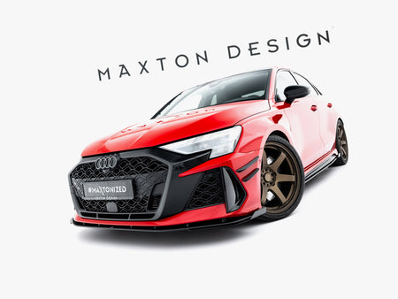 Maxton Design Street PRO Front Splitter + Flaps Audi RS3 Sedan 8Y Facelift - AURS38YFSCNC-FD1B+FSF1G - Image 2