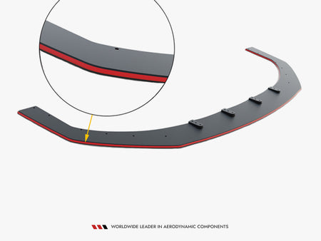 Maxton Design Street PRO Front Splitter Audi S3 / A3 S-Line Sedan 8V - Black-Red - AUS33SCNC-FD1BRB - Image 7