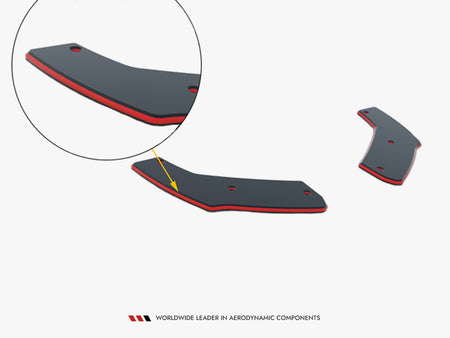 Maxton Design Street PRO Rear Side Splitters Toyota GR Yaris Mk4 - Black-Red - TOYA4GR4CNC-RSD1BRB - Image 6