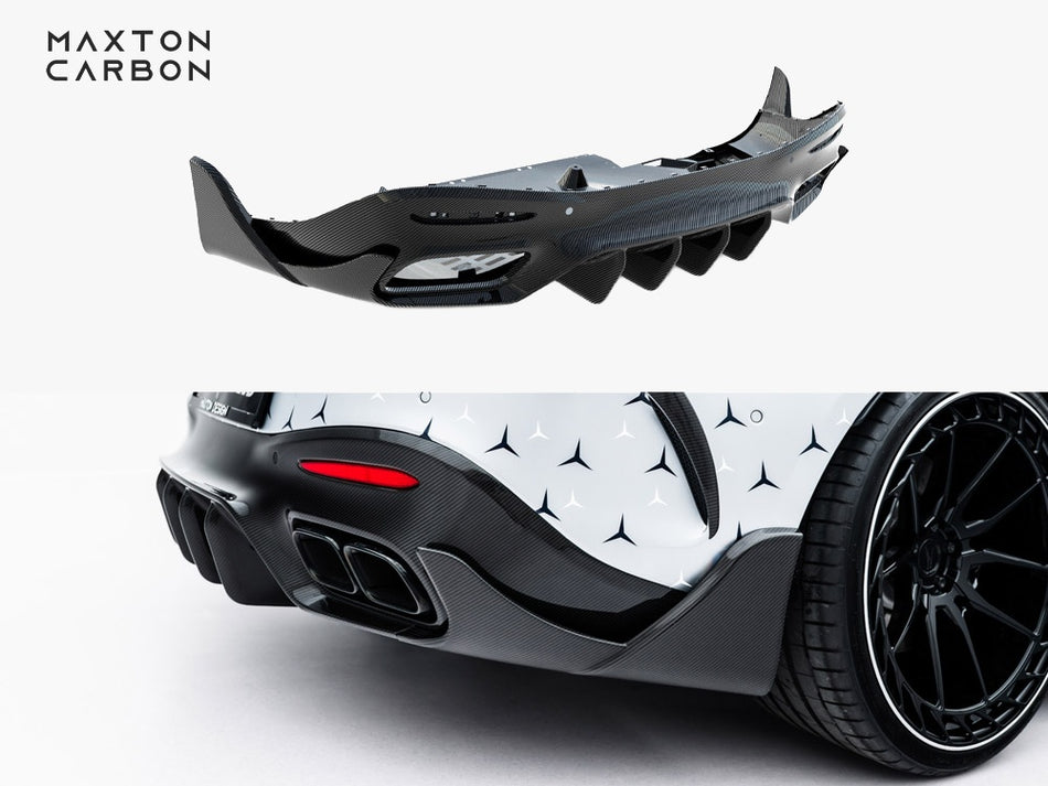 Maxton Design Prepreg Carbon Fiber Rear Diffuser Mercedes-AMG GT 63 / 55 / 63 S E Performance C192 - CF-ME-AMG-GT-2-63-RS1+RS2+RSF1-245V-P - Image 1