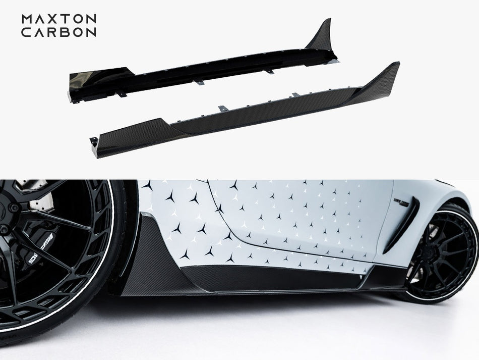 Maxton Design Prepreg Carbon Fiber Side Skirts Mercedes-AMG GT 63 / 55 / 63 S E Performance C192 - CF-ME-AMG-GT-2-63-SD1+SFF+SRF-245V-P - Image 1