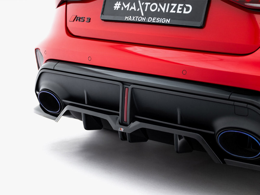 Maxton Design Rear Splitter (Vertical Bars) V.2 Audi RS3 Sedan 8Y Facelift - AU-RS3-8YF-S-RD3G+RD1G - Image 5