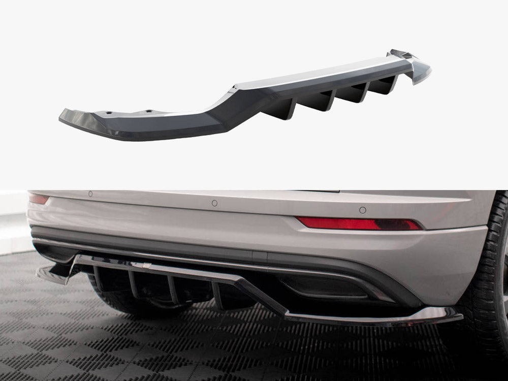 Rear Splitter (Vertical Bars) Skoda Karoq Sportline Mk1 Facelift - Carbon Look