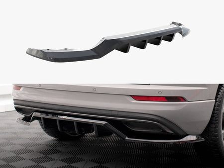 Rear Splitter (Vertical Bars) Skoda Karoq Sportline Mk1 Facelift - Carbon Look