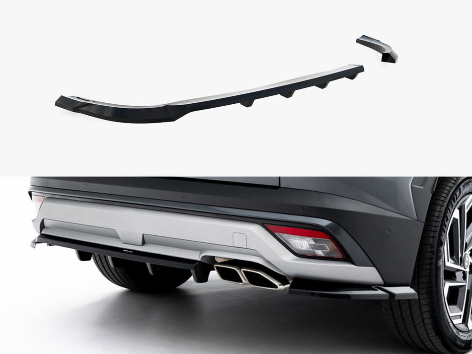 Maxton Design Rear Splitter (Vertical Bars) Hyundai Tucson Mk4 Facelift - HY-TU-4F-RSD1G+RD1G - Image 1