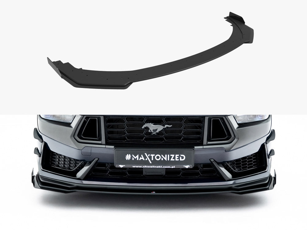 Maxton Design Street PRO Front Splitter + Flaps Ford Mustang Dark Horse Mk7 - FOMU7DHCNC-FD1B+FSF1G - Image 1