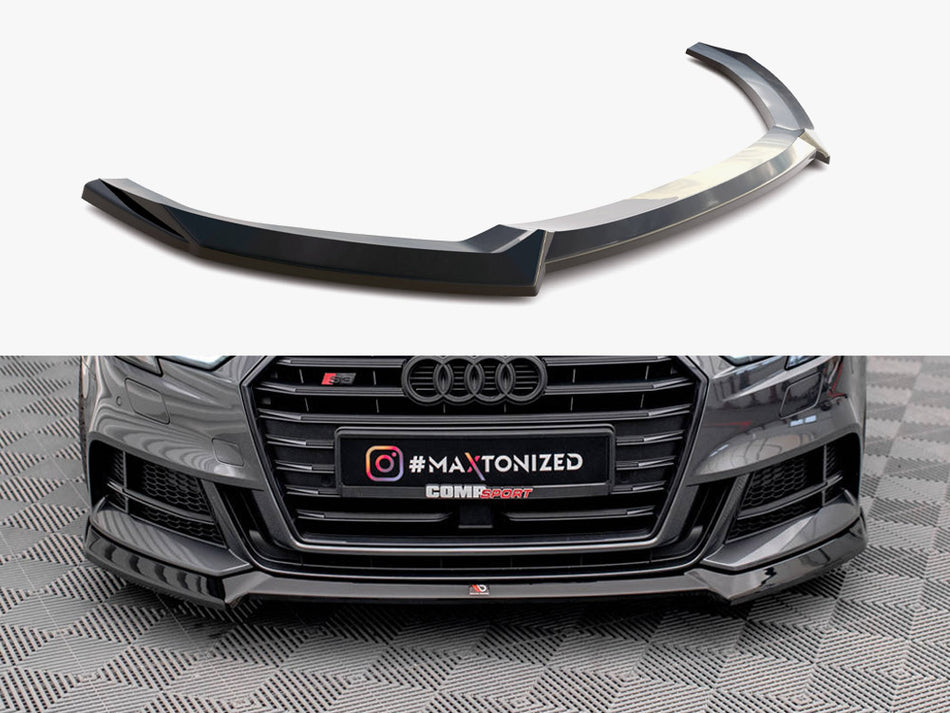 Maxton Design Front Splitter V.3 Audi S3 / A3 S-Line Sportback 8V Facelift - AU-S3-3F-SB-FD3G - Image 1