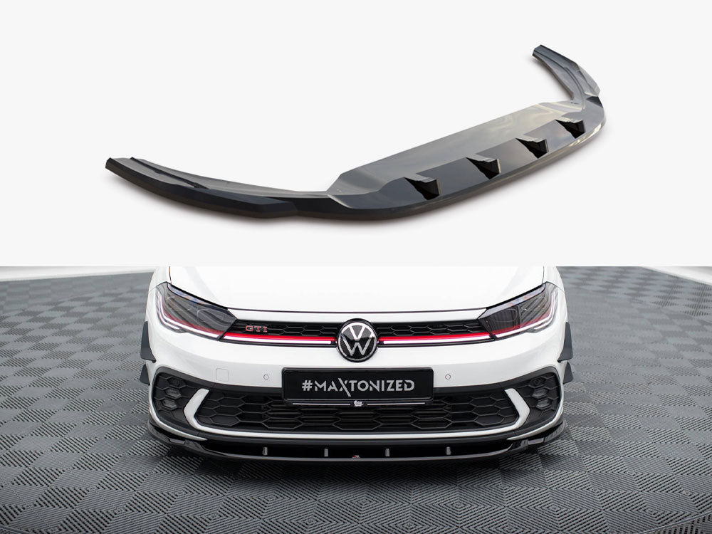 Maxton Design Front Splitter V.1 Volkswagen Polo GTI Mk6 Facelift - VW-PO-6F-GTI-FD1G - Image 1