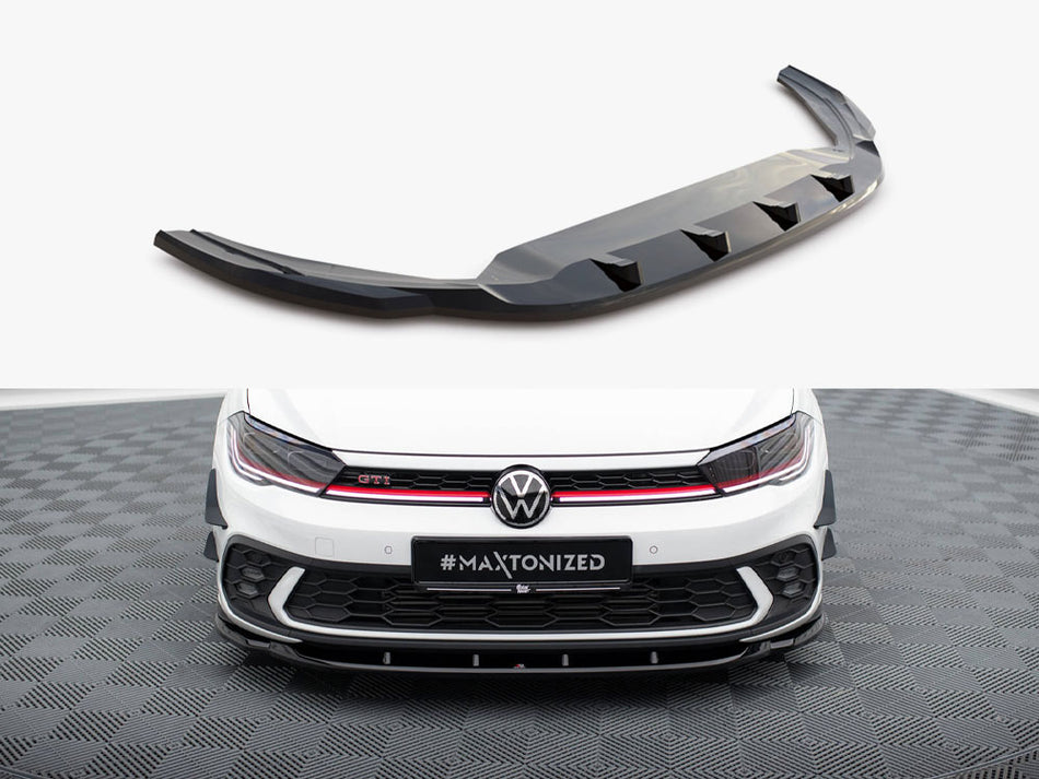 Maxton Design Front Splitter V.1 Volkswagen Polo GTI Mk6 Facelift - VW-PO-6F-GTI-FD1G - Image 1