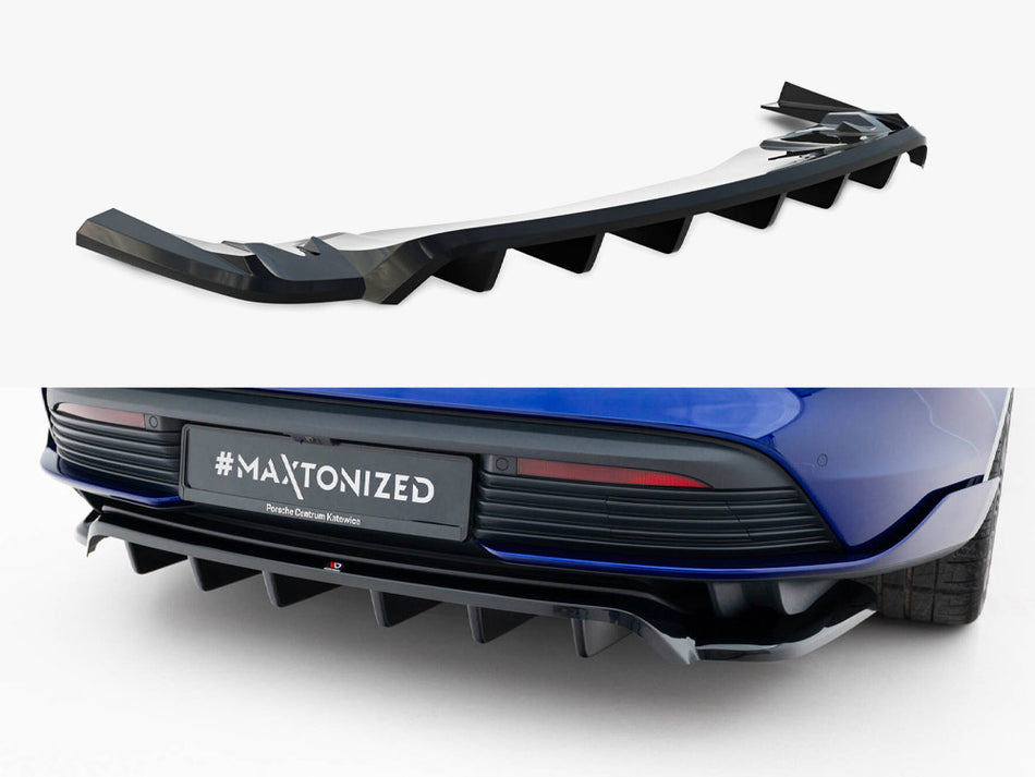 Maxton Design Rear Splitter (Vertical Bars) Porsche Taycan Turbo S Mk1 - PO-TAY-1-TURBO-S-RD1G+RD2G - Image 1