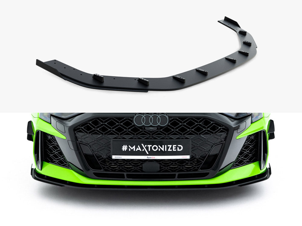 Maxton Design Street PRO Front Splitter + Flaps Audi RS3 Sportback 8Y Facelift - AURS38YFSCNC-FD1B+FSF1G - Image 1