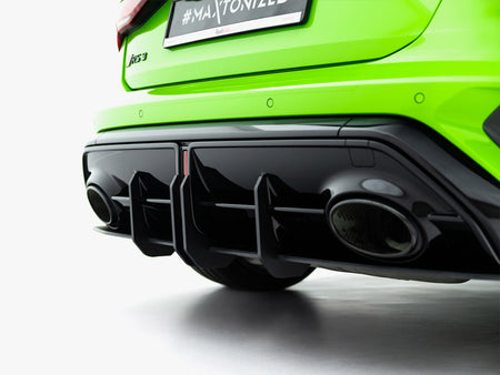 Maxton Design Street PRO Rear Diffuser + Flaps Audi RS3 Sportback 8Y Facelift - AURS38YFSBCNC-RS1B+RSF1G - Image 4