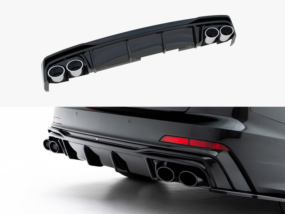 Rear Valance + Exhaust Ends Imitation Audi A6 S-Line / S6 C8 / C8 Facelift
