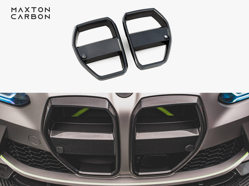 Carbon Fiber Front Grill + License Plate Holder Base BMW M4 G82