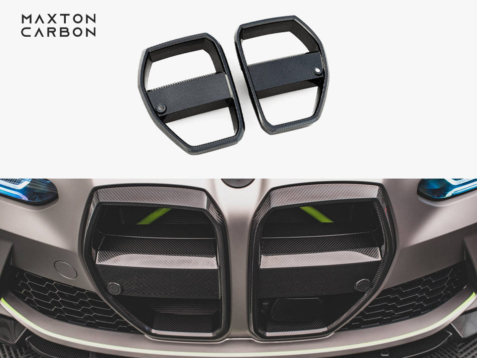 Carbon Fiber Front Grill + License Plate Holder Base BMW M4 G82