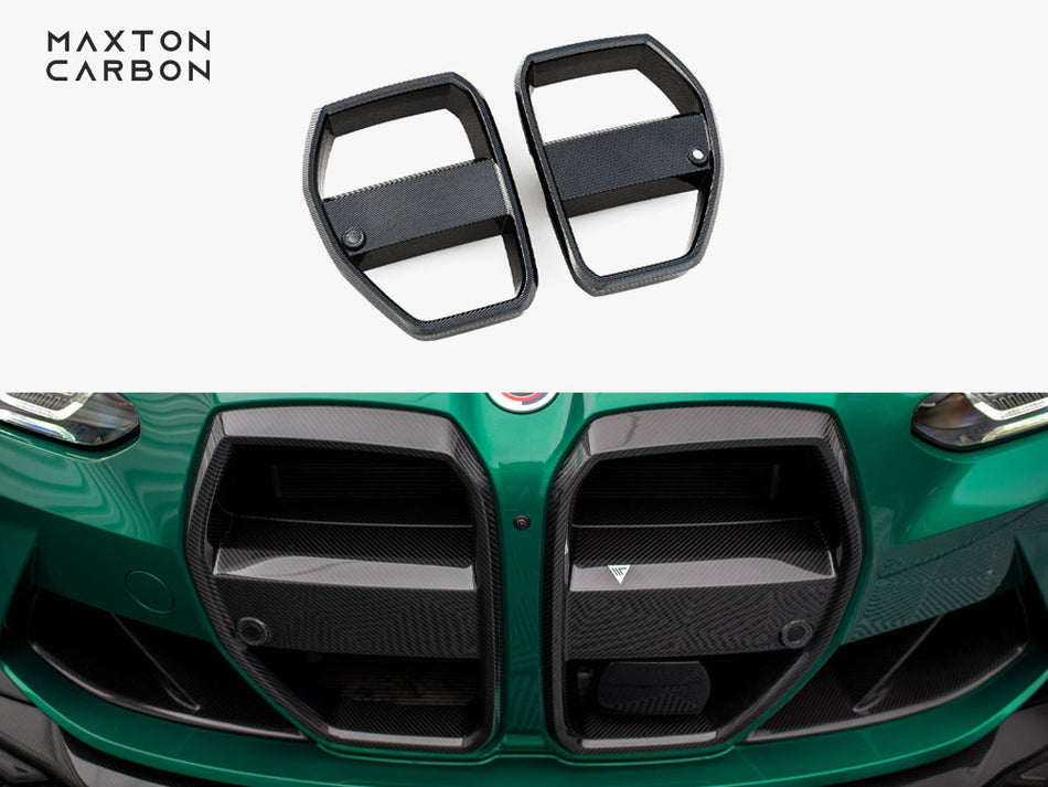 Carbon Fiber Front Grill + License Plate Holder Base BMW M3 G80 / G81