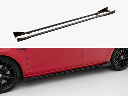 Street PRO Side Skirts Diffusers + Flaps Volkswagen Golf R / R-Line Mk7 Facelift