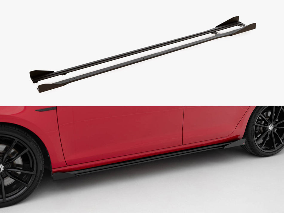 Street PRO Side Skirts Diffusers + Flaps Volkswagen Golf R / R-Line Mk7 Facelift