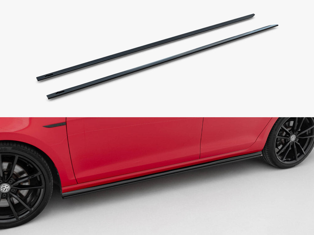 Side Skirts Diffusers V.2 Volkswagen Golf R / R-Line Mk7 Facelift