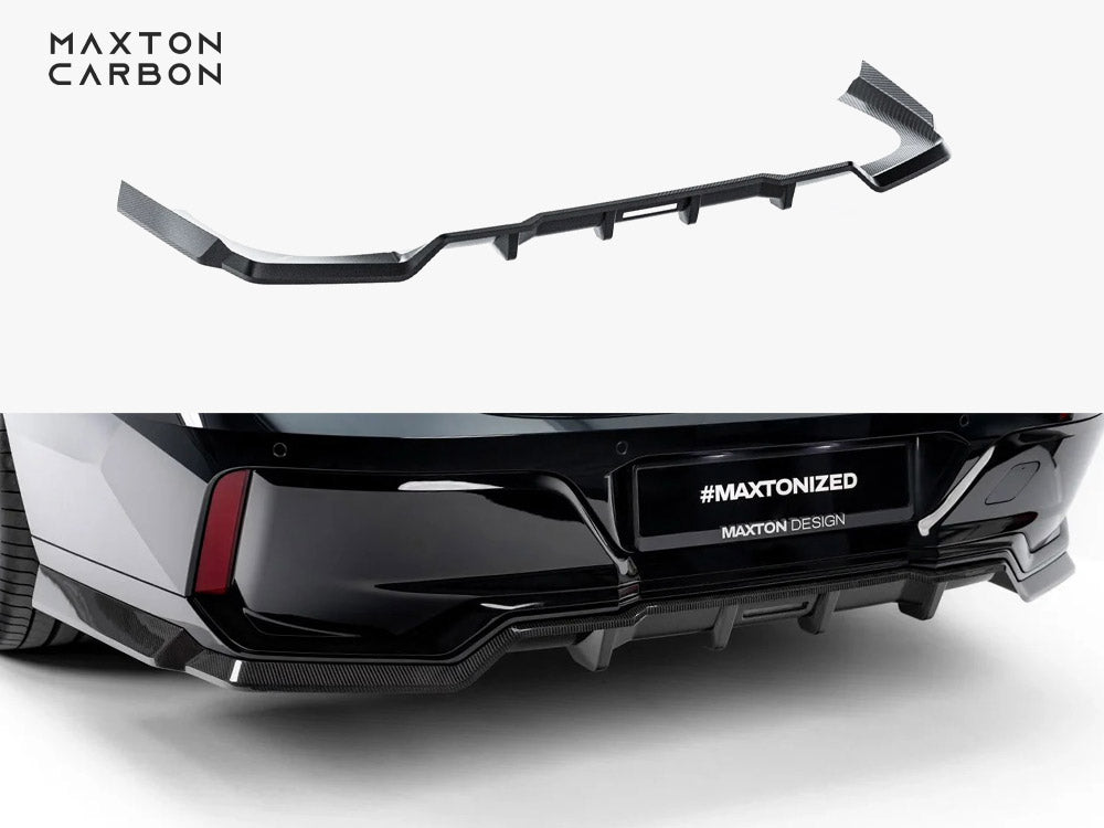 Maxton Design Prepreg Carbon Fiber Rear Splitter (Vertical Bars) BMW 7 M-Pack / i7 M-Pack G70