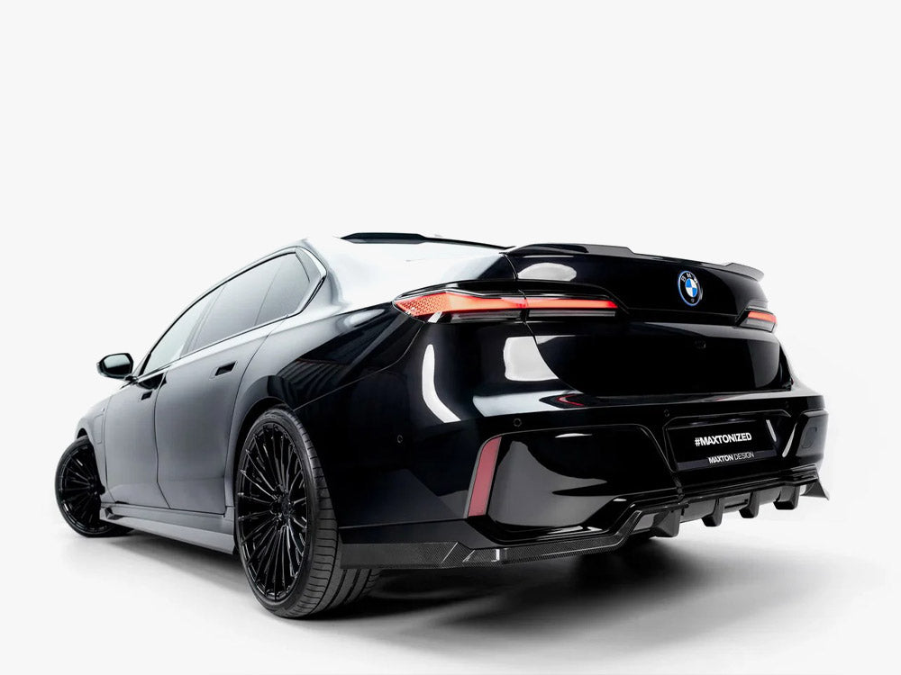 Maxton Design Prepreg Carbon Fiber Rear Splitter (Vertical Bars) BMW 7 M-Pack / i7 M-Pack G70