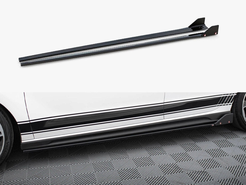 Maxton Design Side Skirt Diffusers V.5 + Flaps Hyundai i30 N / N Line Hatchback / Fastback Mk3 / Mk3 Facelift