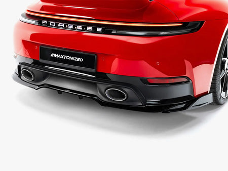 Maxton Design Rear Splitter (With Vertical Bars) Porsche 911 Carrera Aero 992.2