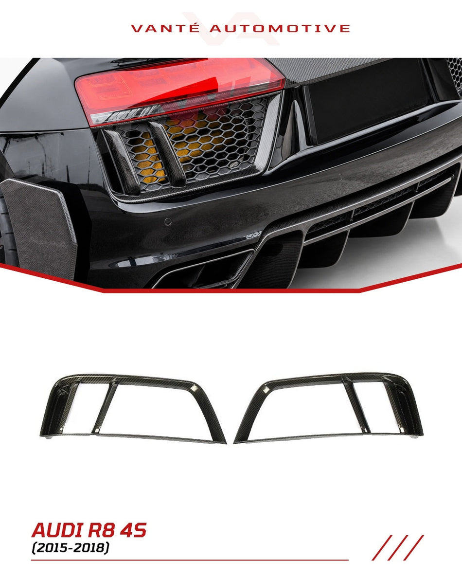 Audi R8 4S Carbon Fiber Rear Bumper Vent Covers