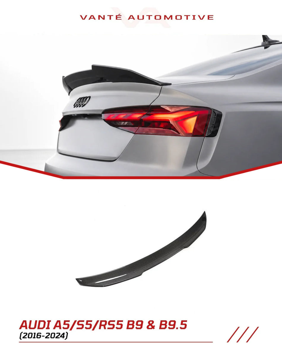 Audi A5 S5 RS5 B9 and B9.5 Carbon Fibre Rear Boot Spoiler Lip