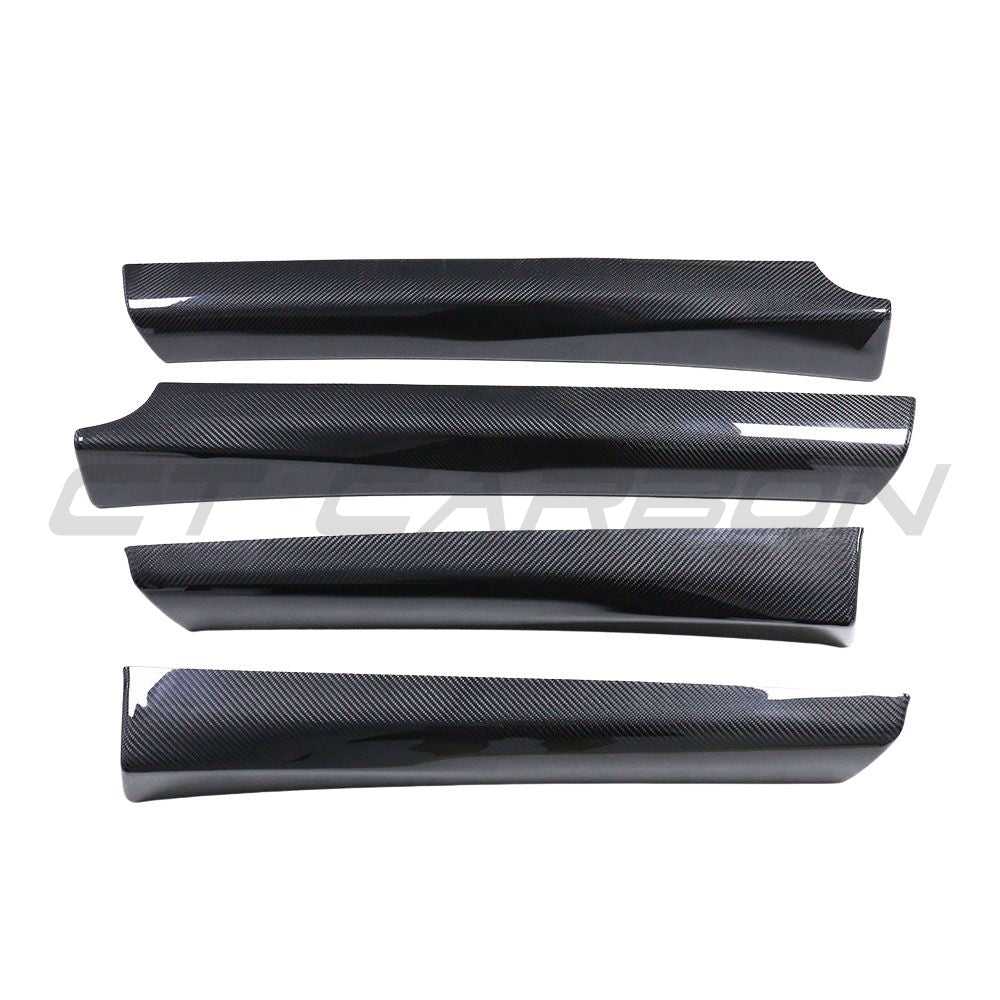 TESLA MODEL 3 2017-2023 CARBON FIBRE INTERIOR DOOR PANEL TRIM ADD ON-Accessories-CT CARBON-CT Carbon - High-quality carbon fiber and gloss black aerodynamic parts for premium sports and luxury vehicles.