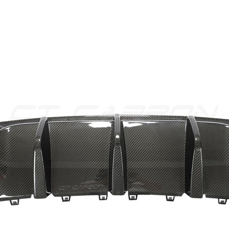 AUDI RS3 8Y 2022-2024 SALOON CARBON FIBRE DIFFUSER - CT DESIGN-Diffuser-CT CARBON-CT Carbon - High-quality carbon fiber and gloss black aerodynamic parts for premium sports and luxury vehicles.