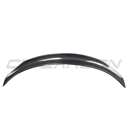 TESLA MODEL 3 2017-2023 CARBON FIBRE SPOILER - V5-Spoiler-CT CARBON-CT Carbon - High-quality carbon fiber and gloss black aerodynamic parts for premium sports and luxury vehicles.