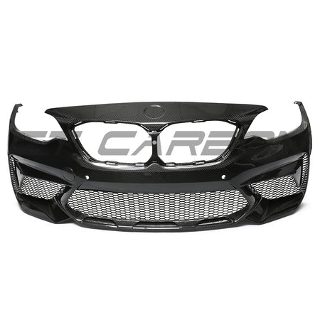 BMW F87 M2C CARBON PRE-PREG FIBRE FRONT BUMPER-Bumper-CT CARBON-CT Carbon - High-quality carbon fiber and gloss black aerodynamic parts for premium sports and luxury vehicles.