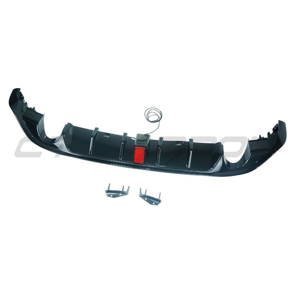 VOLKSWAGEN GOLF GTI/GTD MK7.5 2017-2020 GLOSS BLACK DIFFUSER WITH LED LIGHT