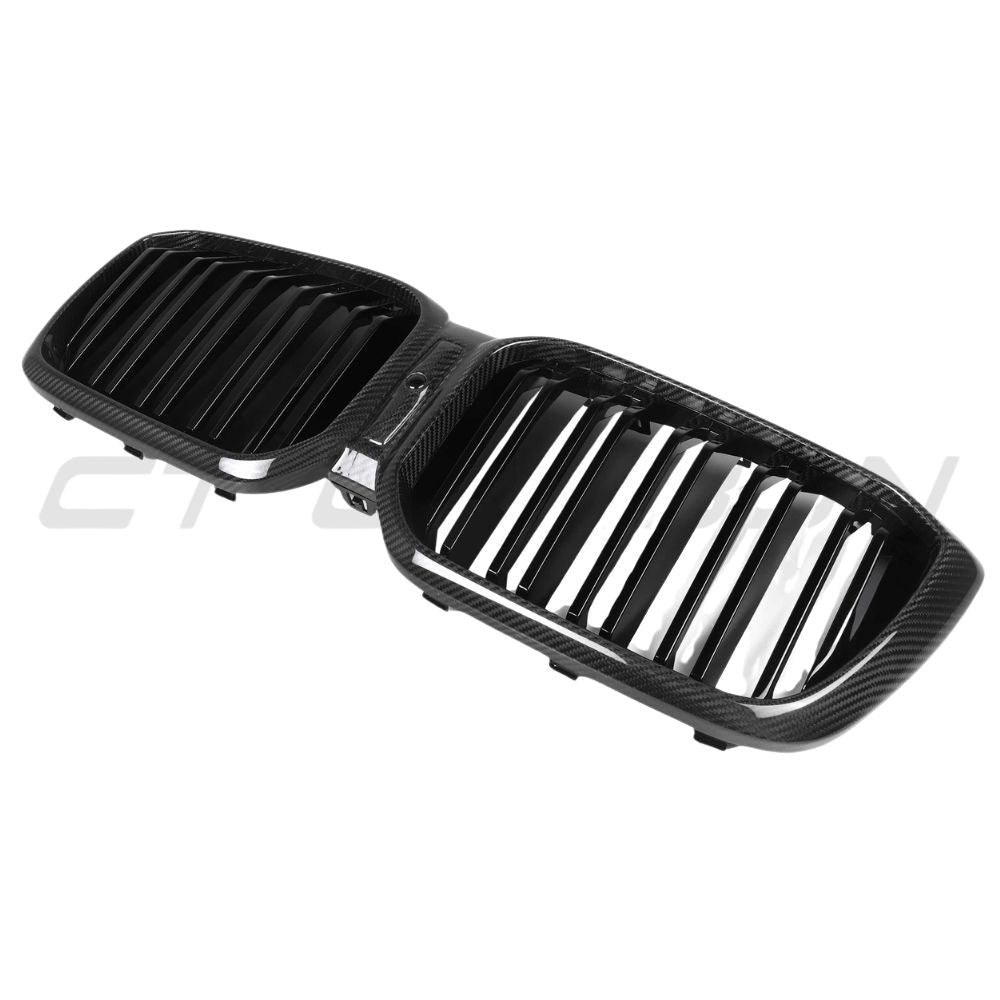 BMW X3 G01 LCI DOUBLE SLAT CARBON FIBRE FRONT GRILLE-Accessories-CT CARBON-CT Carbon - High-quality carbon fiber and gloss black aerodynamic parts for premium sports and luxury vehicles.