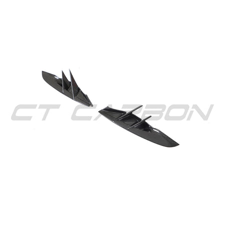 TOYOTA SUPRA 2019+ A90 CARBON FIBRE FRONT BUMPER VENT TRIM-Accessories-CT CARBON-CT Carbon - High-quality carbon fiber and gloss black aerodynamic parts for premium sports and luxury vehicles.