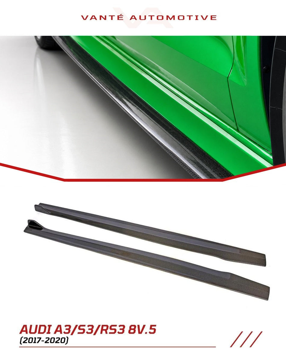 Audi A3/S3/RS3 8V.5 Sedan Carbon Fiber Side Skirts V2