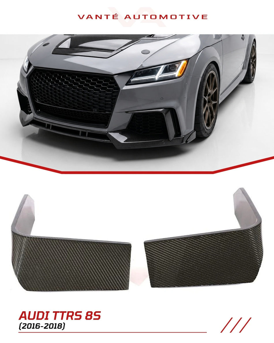 Audi TTRS 8S Carbon Fiber Front Fog Light Cover Splitter Canards