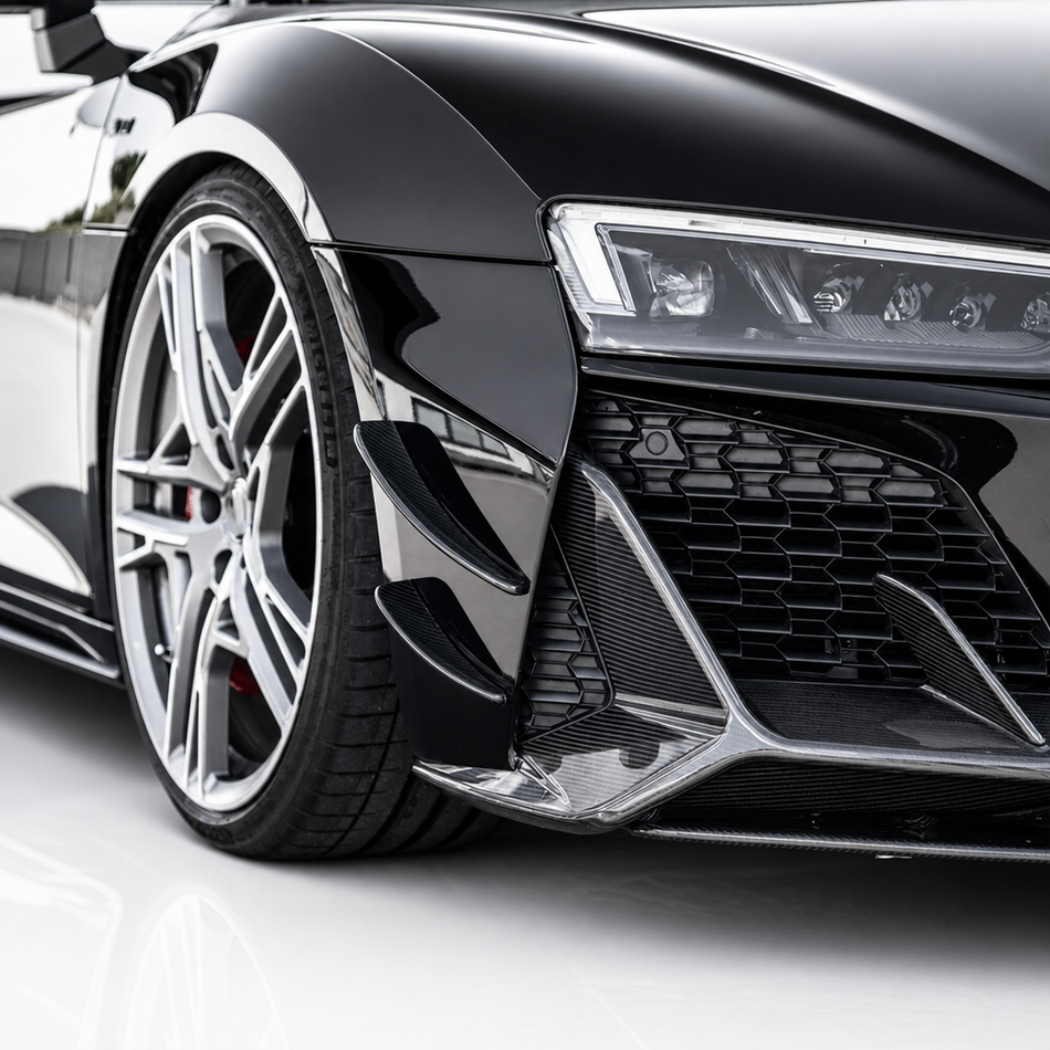 Audi R8 4S FL Carbon Fiber Front Bumper Canards