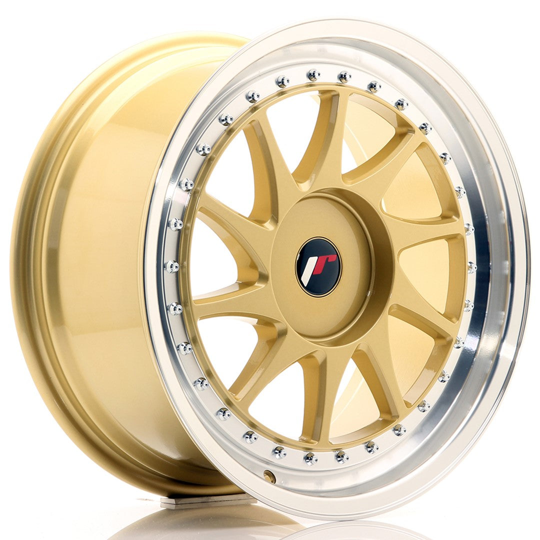 JR Wheels JR26 15x8 ET25 4x100/108 Gold w/Machined Lip – Aero Elite
