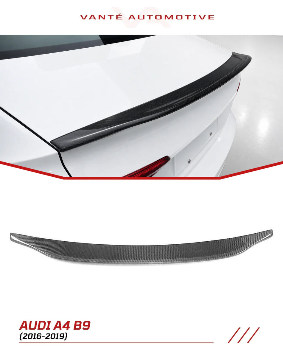 Audi A4 B9 Carbon Fibre Rear Trunk Spoiler Lip