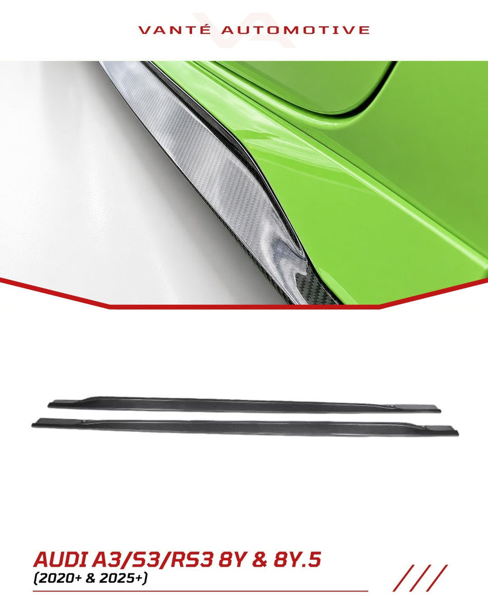 Audi RS3 8Y Carbon Fibre Side Skirts V2 Replacement