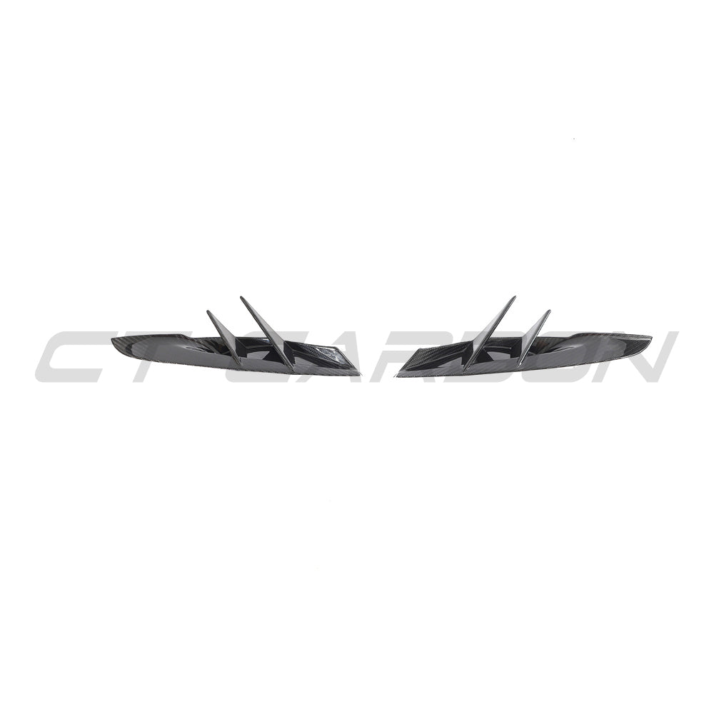 TOYOTA SUPRA 2019+ A90 CARBON FIBRE FRONT BUMPER VENT TRIM-Accessories-CT CARBON-CT Carbon - High-quality carbon fiber and gloss black aerodynamic parts for premium sports and luxury vehicles.