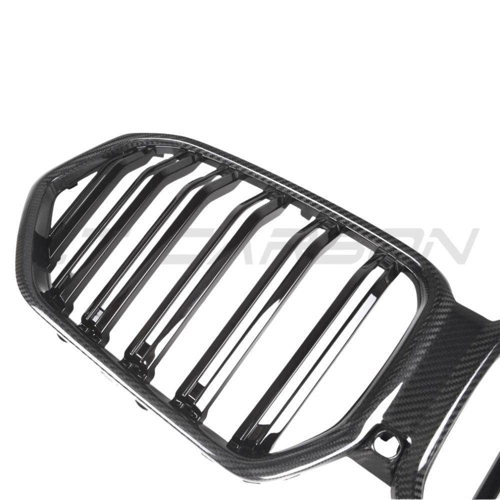 BMW X6 G06 LCI DOUBLE SLAT CARBON FIBRE FRONT GRILLE-Grille-CT CARBON-CT Carbon - High-quality carbon fiber and gloss black aerodynamic parts for premium sports and luxury vehicles.