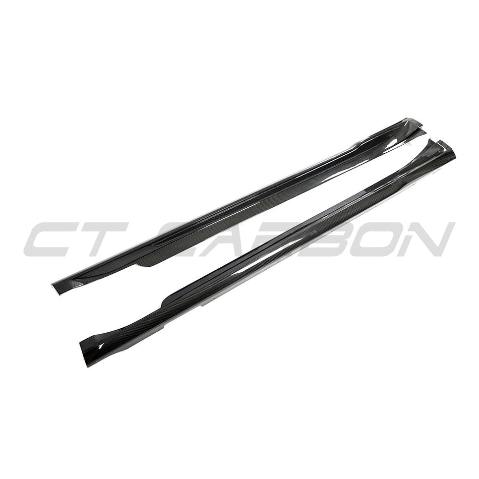 PORSCHE TAYCAN / TAYCAN 4 / TAYCAN 4S / TAYCAN GTS 2019+ CARBON FIBRE SIDE SKIRTS