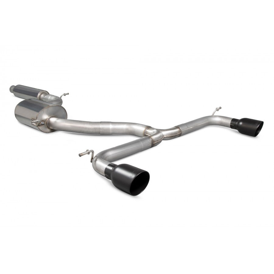 3" Scorpion Resonated Cat Back Exhaust system Black Ceramic Tips