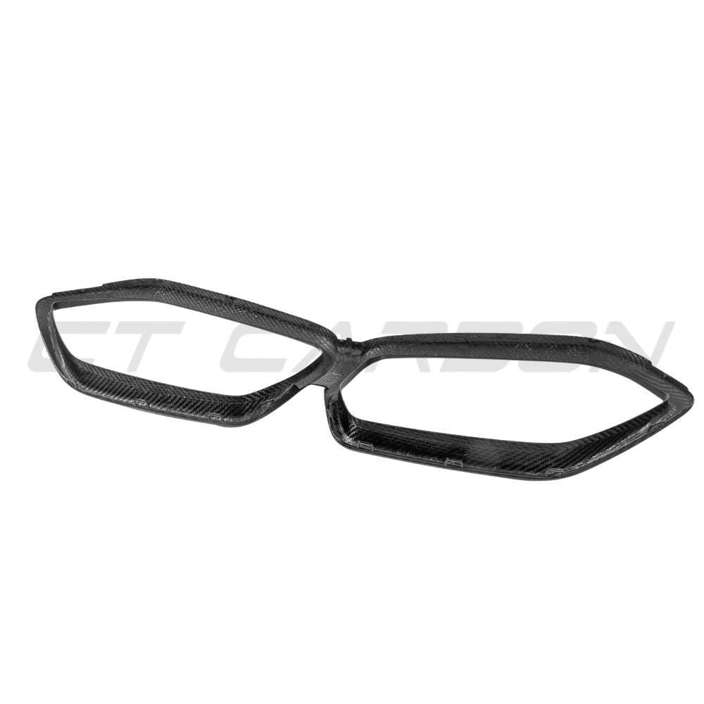BMW X5M F95 LCI OEM STYLE CARBON FIBRE GRILLE FRAME-Accessories-CT CARBON-CT Carbon - High-quality carbon fiber and gloss black aerodynamic parts for premium sports and luxury vehicles.