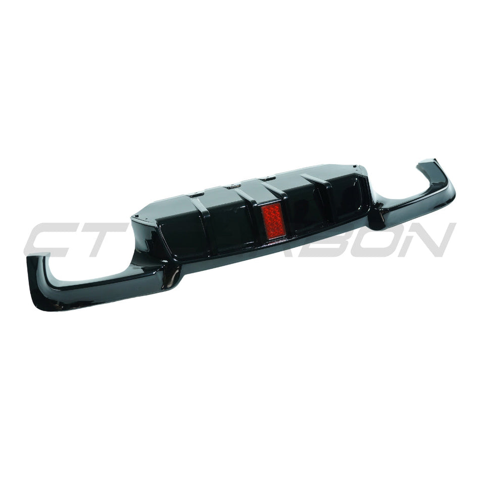 BMW 5 SERIES F10/F11 2011-2017 GLOSS BLACK DIFFUSER - QUAD TIP & LED
